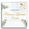 Zaproszenie Komunia Święta Listki [50 kompletów]